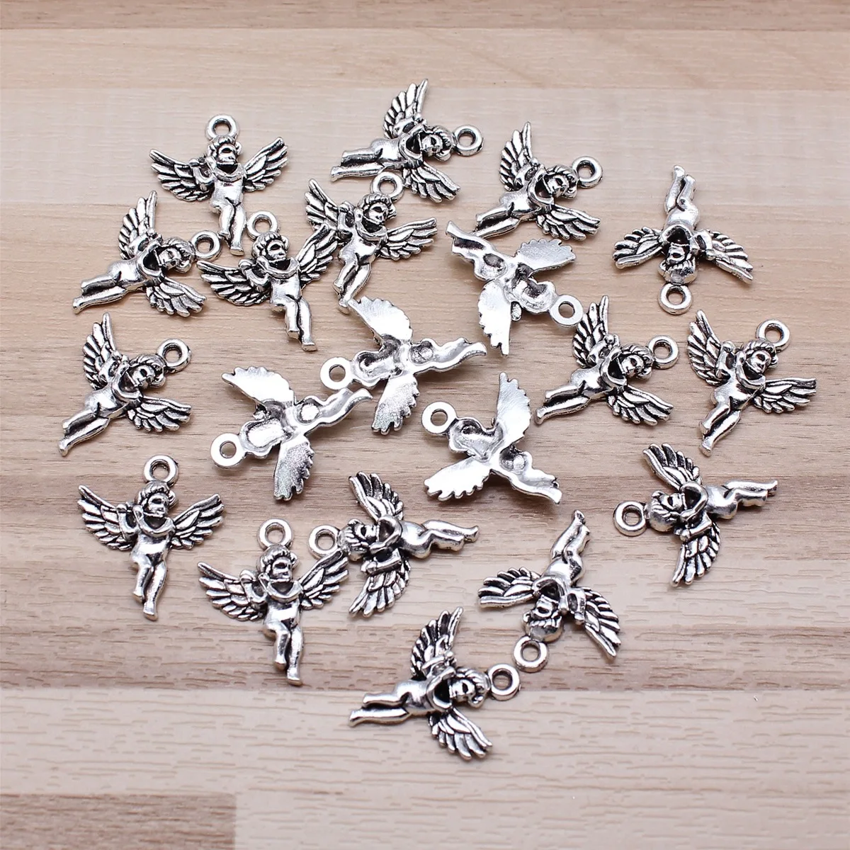 IFOCUS 20pcs/Lot Angel Charms For DIY Jewelry Making Zinc Alloy 20x17mm/0.79x0.67inch