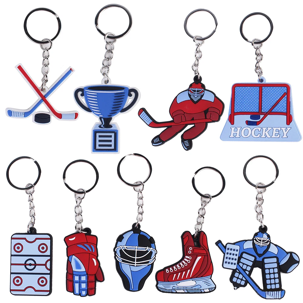 Hockey Keychain para crianças, Ice Fan Presentes, Sports Party Decoration Acessórios, 5pcs