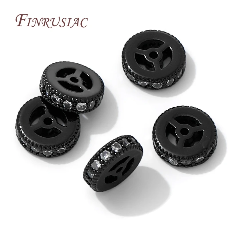 3 أحجام نحاسية مع خرز مسطح من الزركون للأساور، خرز فاصل مطلي بالذهب عيار 18 قيراط لصنع المجوهرات، إكسسوارات خرز القلائد