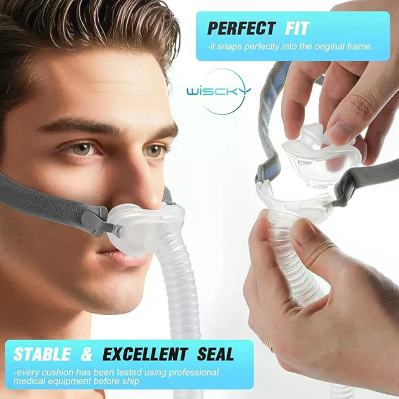 

Silica Cushion For ResMed AirFit P10 Nasal Pillows ResMed S9/S10 Ventilator Nasal Pillow Size M/L Anti Snore Sleep Apnea