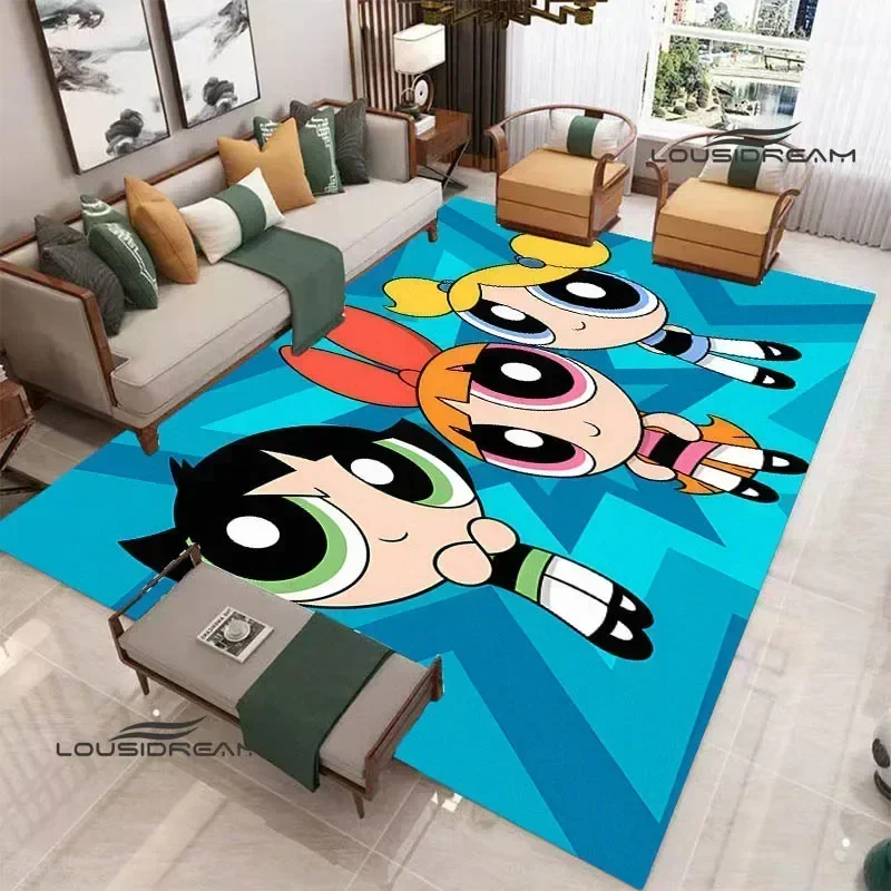 3D P-Powerpuff-Girls Cartoon carpet Non -slip carpet Yoga mat door mat photography props kitchen mat area rug birthday gift