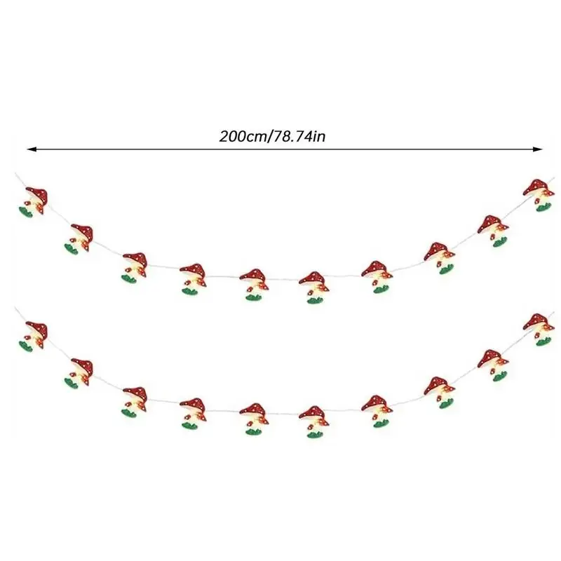 LED 버섯 스트링 조명, 과열 없는 방수 LED 스트링 조명, 계단 거실용 조경 조명 용품