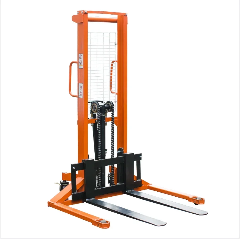 Wide-legged manual hydraulic stacker loader Elevator