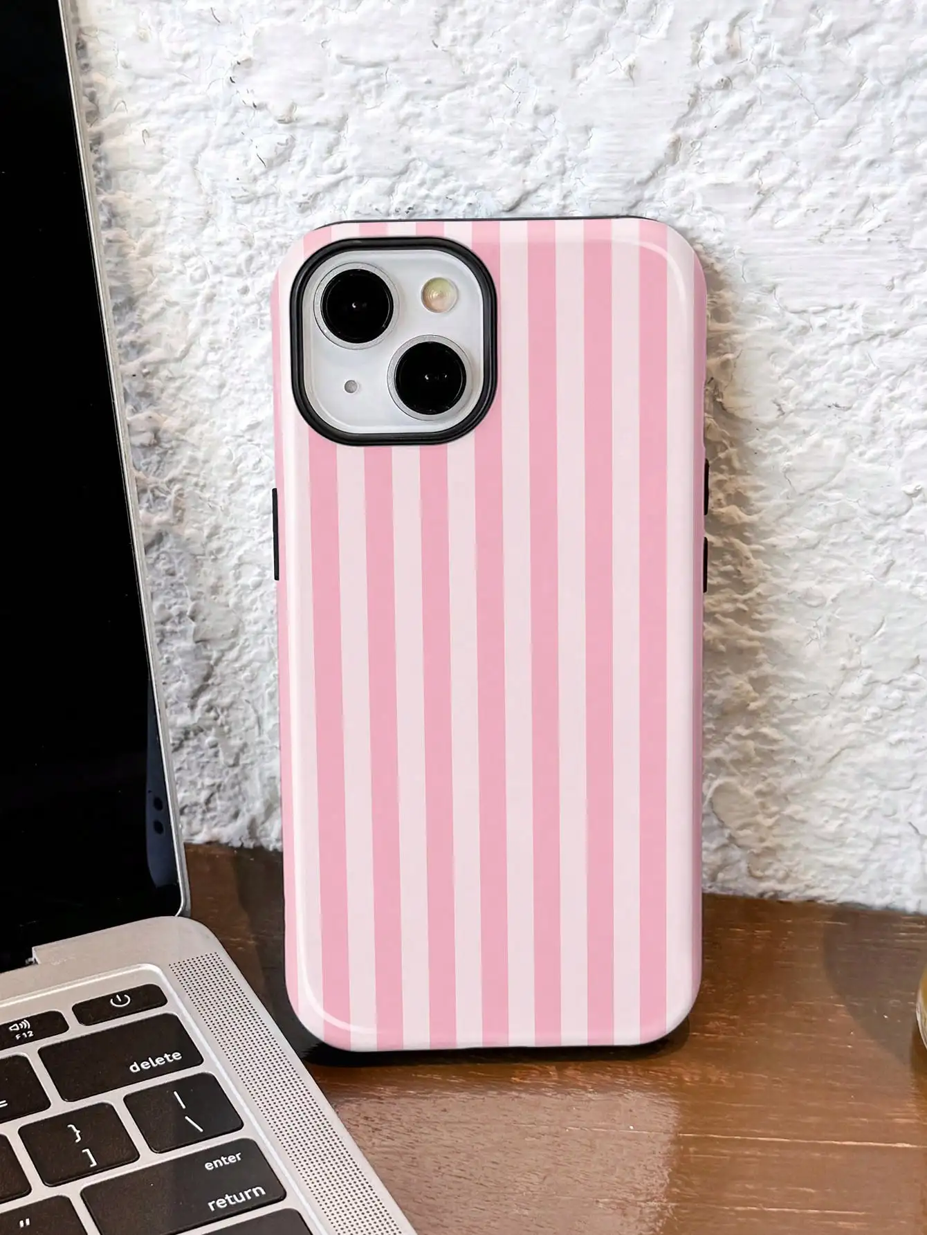 

Minimalist White Pink Stripe Elements Fashion Phone Case 1pc Minimalist Artistic Colorful Striped Pattern Glossy 2-In-1 Phile Shell Full Coverage Hard Phone Case Compatible With Samsung/Compatible With IPhone 11/12/13/14/15/16/17 Pro Max Spring Gift Inter