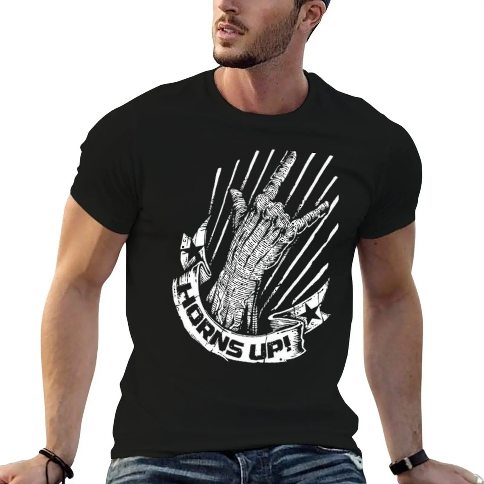 

Metalhead Horns up symbol T-Shirt cotton t shirt man cotton t shirts man 100% T-Shirt