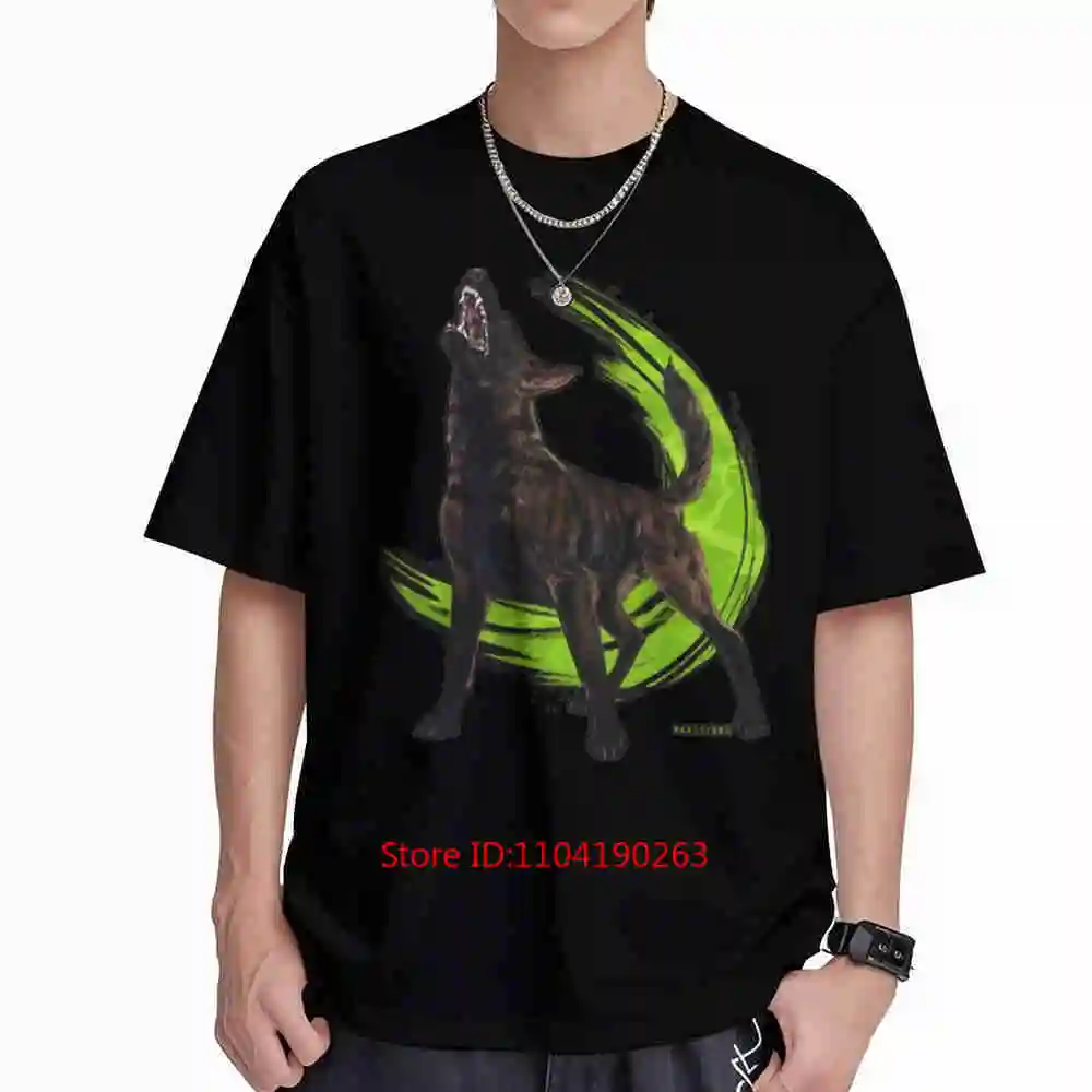 Dutch Shepherd Lycan Werewolf Dog Short Sleeve Tee 100% Cotton T-Shirt