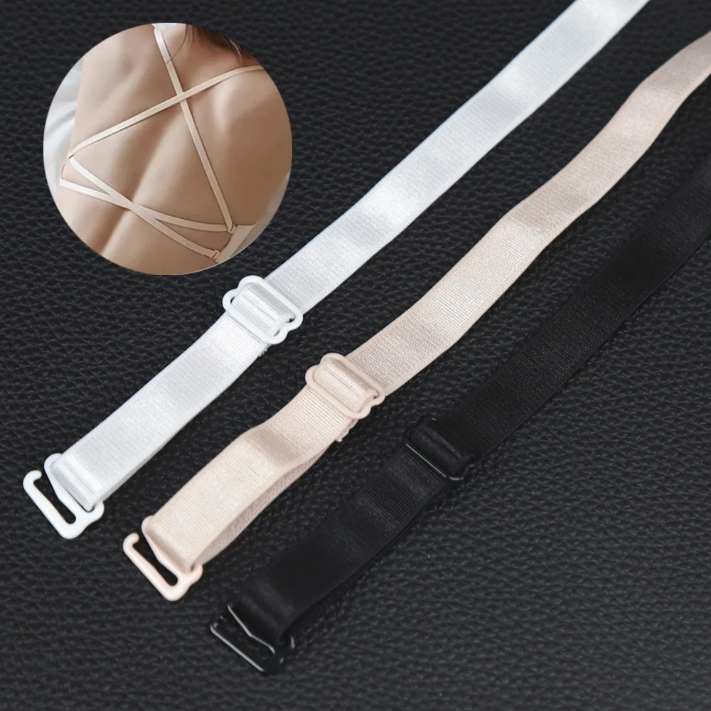 Underwear Shoulder Strap Women Slip Resistant Bra Straps Shoulder Elastic Basic Color Skin White Black Accessories Lingerie