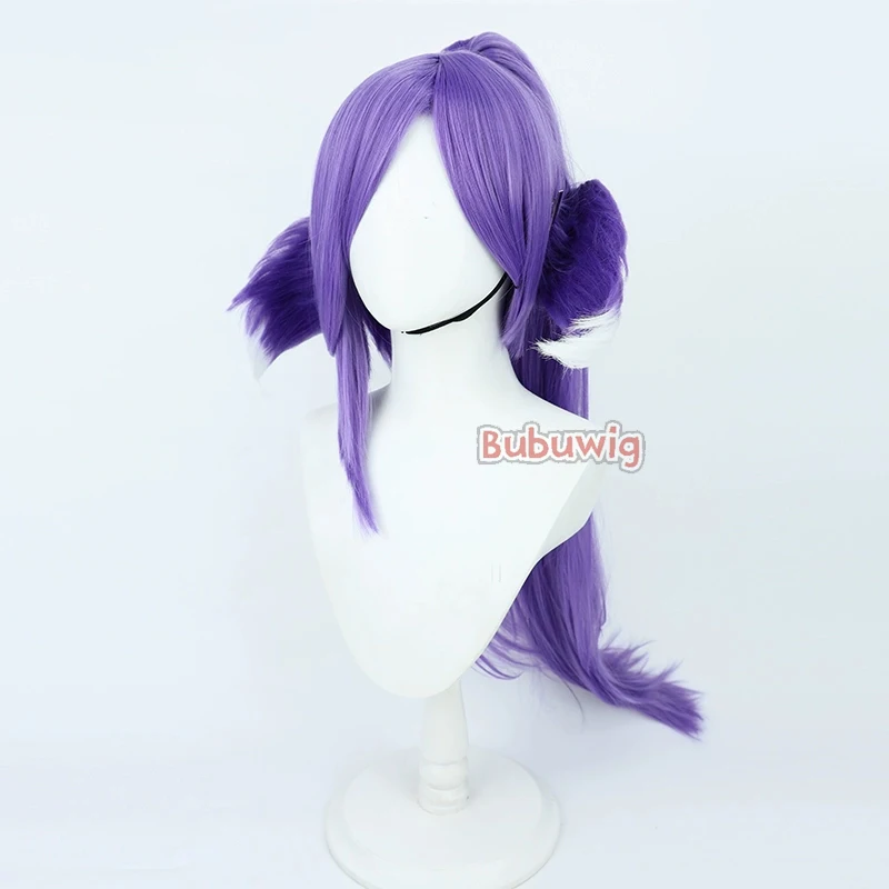 Bubuwig cabelo sintético selen tatsuki cosplay perucas virtual youtuber selen tatsuki 85cm longo roxo rabo de cavalo peruca resistente ao calor