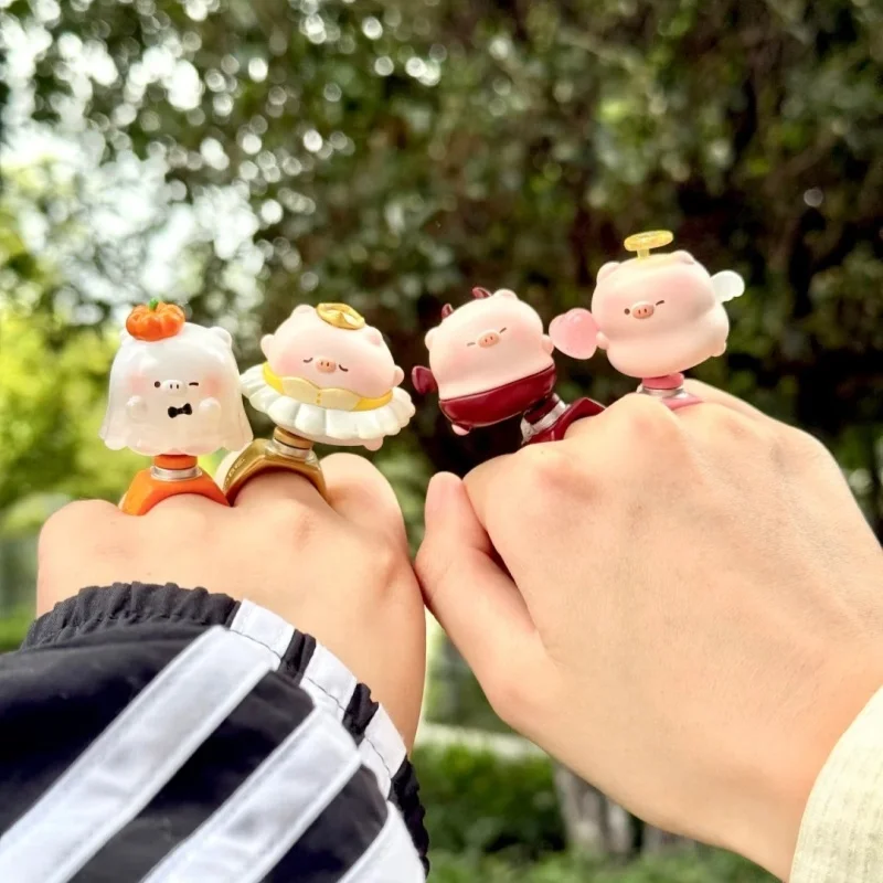 

New Original Super Cute Sweet Treasure Piggy Starlight Waltz Ring Rotating Blind Box Rotating Ring Pig Doll Girls Gifts