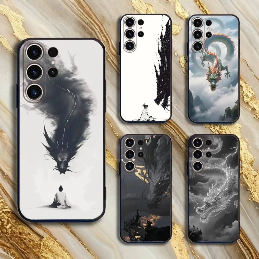 

Chinese dragon painting design Phone Case For SamsungS25,24,21,22,23,30,Ultra,20,Plus,Fe,Lite,Note,10,9,5G Black Cover