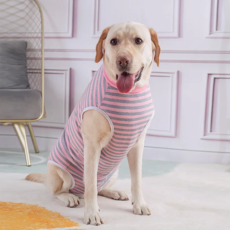 Cotton Belly Cover Vest for Large Dogs, Back Zipper Post-Surgery Weaning Suit for Golden Retriever Female Spay Recovery