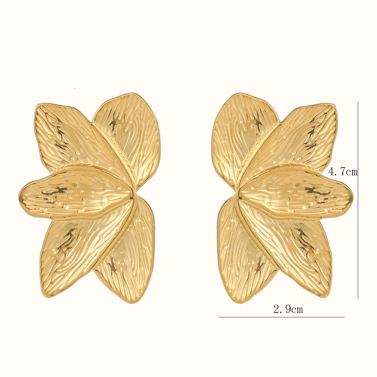 Fashion Women Trendy Gold Plated Texture Stainless Steel Metal Chandelier Drop Earrings Aretes Tendencia Bijoux