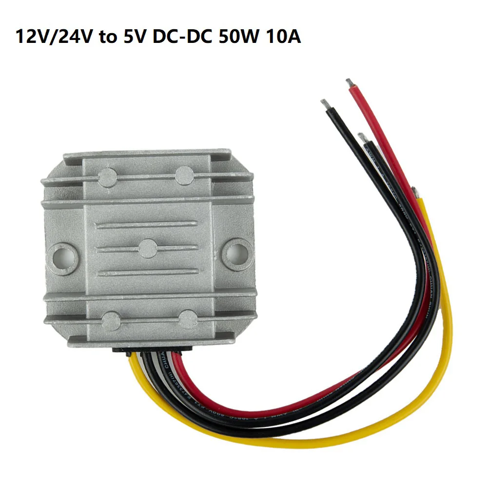 

12/24V To 5V DC Power Converter Regulator Vehicle DC-DC 50W 10A Step Down Module Waterproof Power Electrical Equipment Supplies