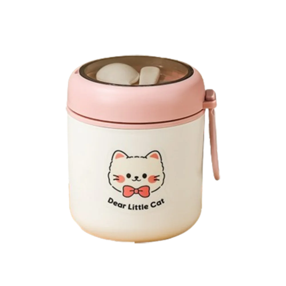 

Stainless Steel Thermal Breakfast Cup 530ml Portable Sealed Lunch Box with Spoon Leak-Proof Vacuum Soup Cup Student Life