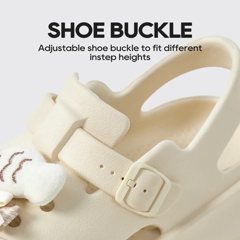 UTUNE 6.5 سنتيمتر ارتفاع الصيف صندل نسائي قباقيب مسطحة مع لطيف القط الصيد حذاء السحر إيفا لينة ومريحة تصميم حزام الظهر