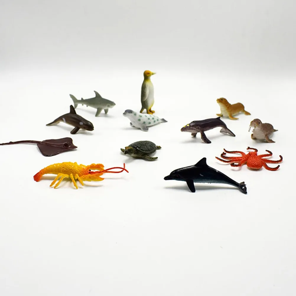 

12Pcs Ocean Animal Tropical Fish Educational Set Colorful Mini Plastic Fish for Kids Learning Imagination Collection