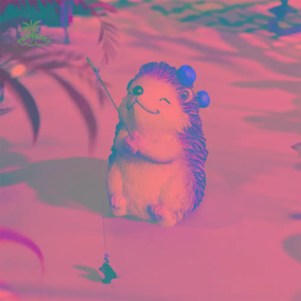 

Creative Cute Hedgehog Fishing Ornament Resin Handmade Mini Hedgehog Figurine Funny Hedgehog Statue Home Office Decor