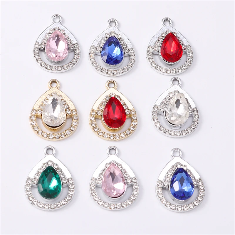 

Duarte 20Pcs/Lot Delicate Crystal Water Drop Charms Pendants for Jewelry Making Necklaces Earrings Accessories DIY Crafts Gifts