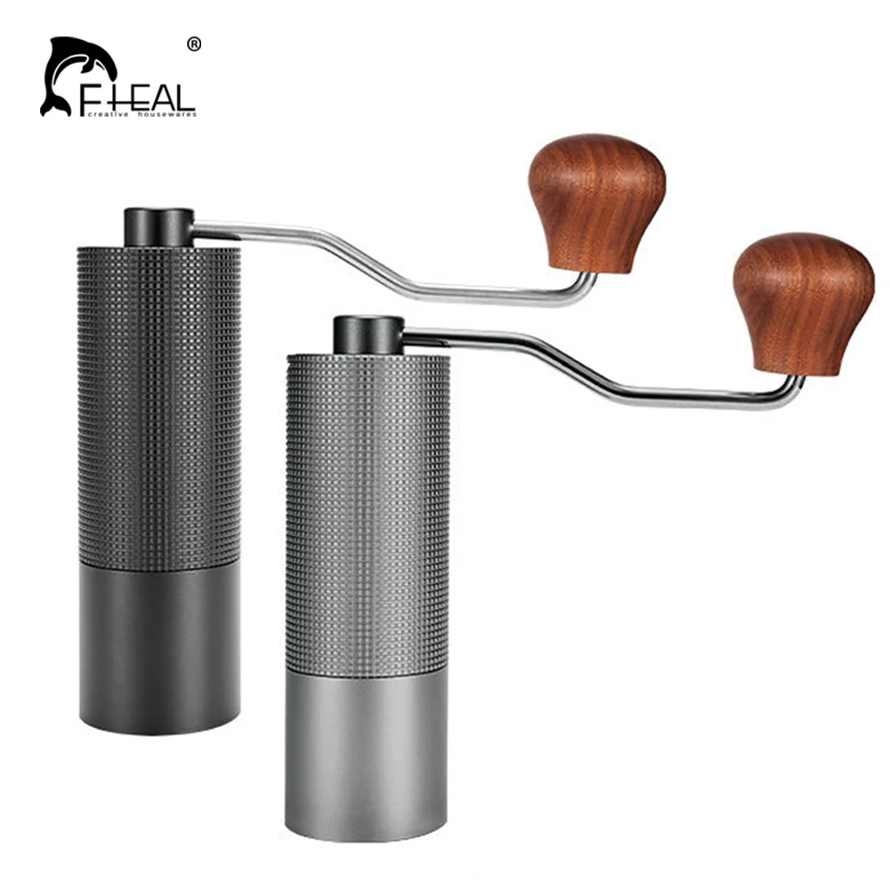 

FHEAL Portable Manual Coffee Grinder 25g Capacity Conical Coffee Bean Miller CNC Stainless Steel Core Burr Coffee Accessories