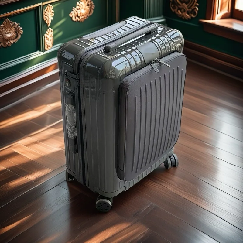 Suitcase Front opening Multifunctional suitcase 21-inch large-capacity trolley case Male password case