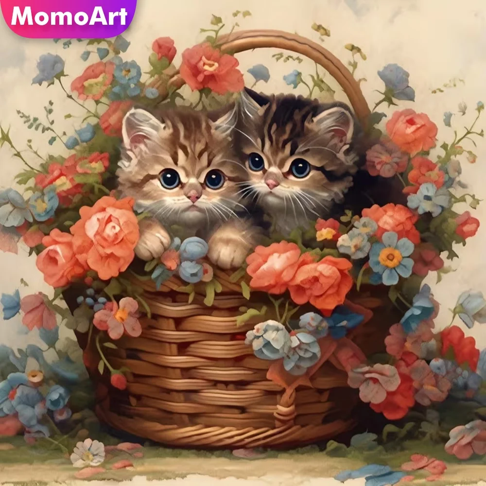 

Новинка Momoart: Алмазная мозаика «Кот» — набор для вышивания стразами, картина-раскраска, декор для дома