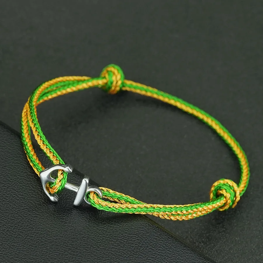 Minimalist Anchor Thin String Bracelet Unisex Stainless Steel Sliding Adjustable Ethic Rope Armband Adventure Hombre Pulseira view 3