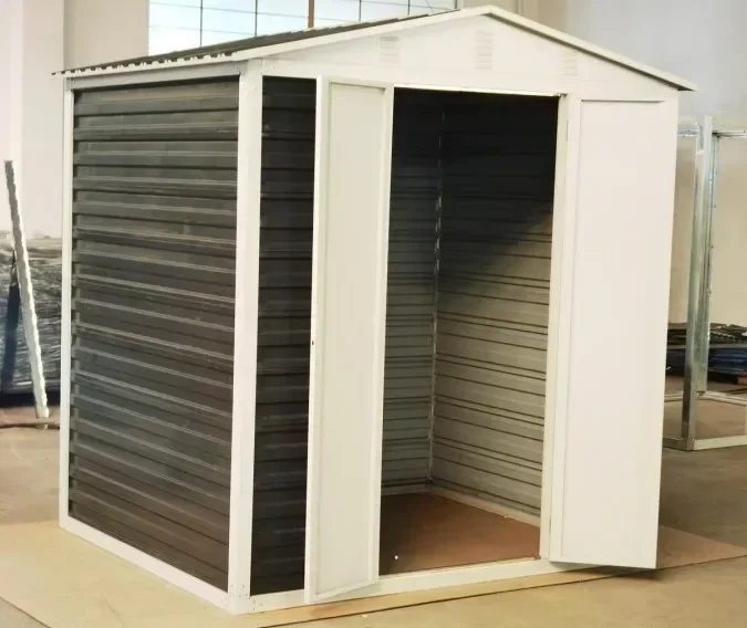 Galvanized Steel Shed Outdoor Storage Metal Garden Shed with Peak Style Roof