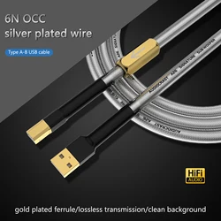Audiocrast Hi-End A26 OCC silver plated USB audio cable data DAC hifi cable A-B usb cable