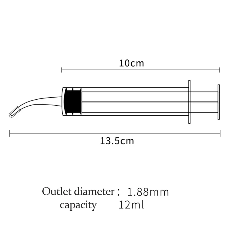 Nettoyeur d'oreille avec tube en caoutchouc, outil de suppression de livres de cérumen, lave-oreille, seringue, prévient la suppression, soins de santé, coude, 12ml