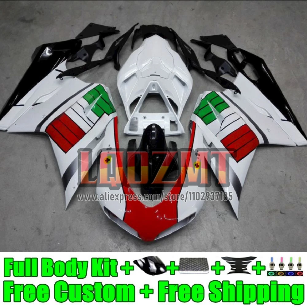 Injection For DUCATI white glossy 848 1098 1198 S R 24No.14 848S 2007 2008 2009 2010 2011 2012 1098R 07 08 09 10 11 12 Fairings