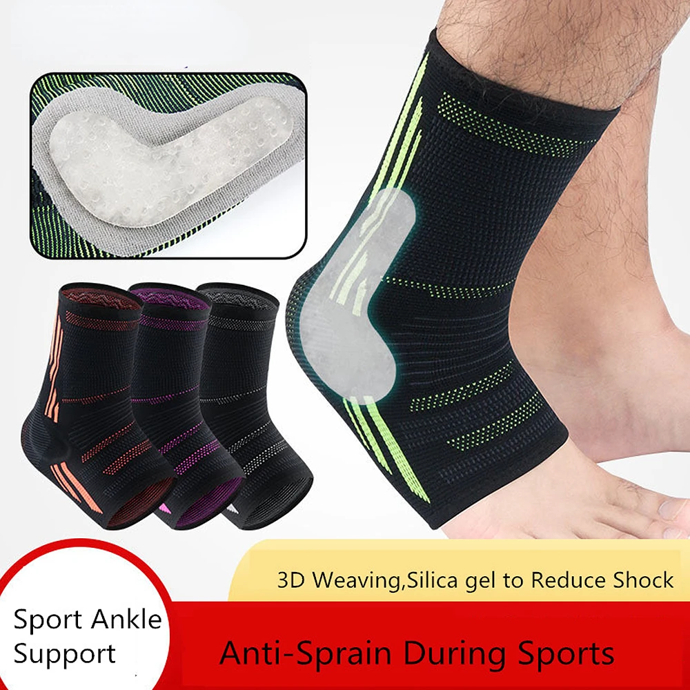 

2 шт./1 пара компрессионных спортивных бандажа на лодыжку с силиконовой подкладкой, защита пятки, поддержка лодыжки, защита лодыжки для баскетбола и футбола