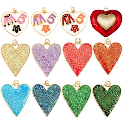 Glittery Pop Colourful Clothing Theme Heart Charms Pendant,Fashion Drop Oil Enamel Romantic Love Jewelry Necklace Accessory K10