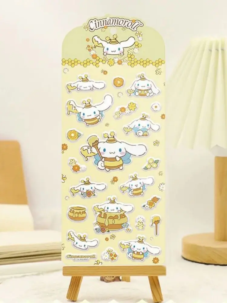 Autocollants 3D Sanrio Hello Kitty authentiques, dessin animé Kuromi Melody, décoration de scrapbooking, autocollant pour tasse, téléphone, ordinateur portable, planificateur, décalcomanie