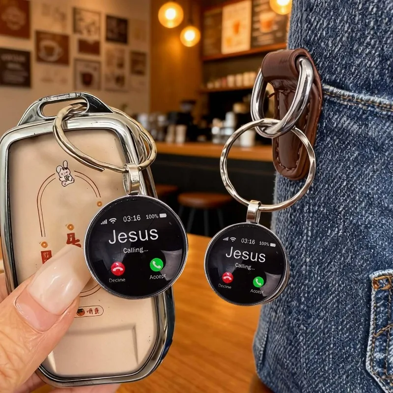 Jesus Calling Schlüsselanhänger, einzigartiges Accessoire, langlebiger Metall-Schlüsselanhänger für christliche Paare, Freunde, Taschendekoration, lustige Geschenke