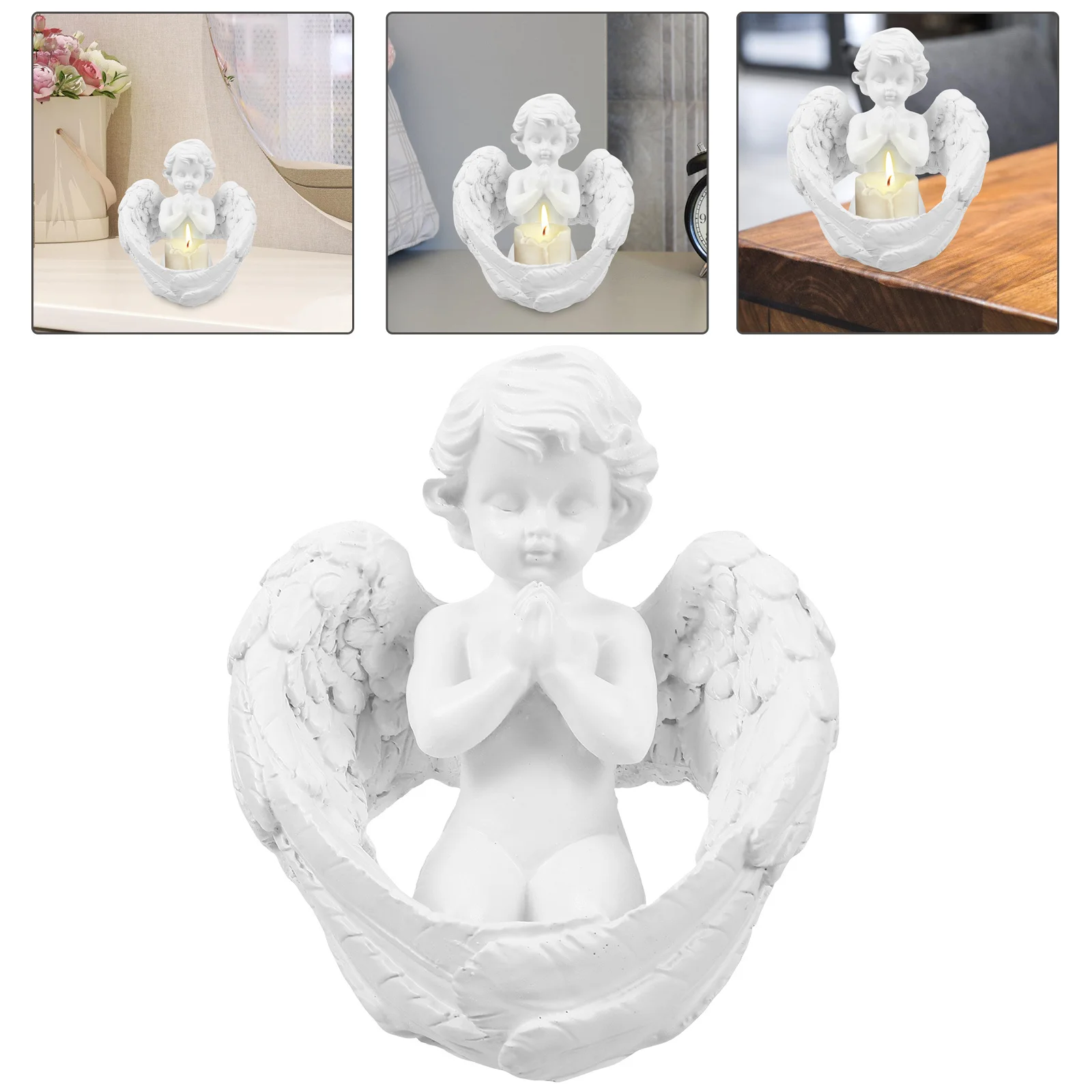 

Resin Angel Stand Lightweight Decorative Pillar Holder Suitable for Christmas Wedding Table Decoration