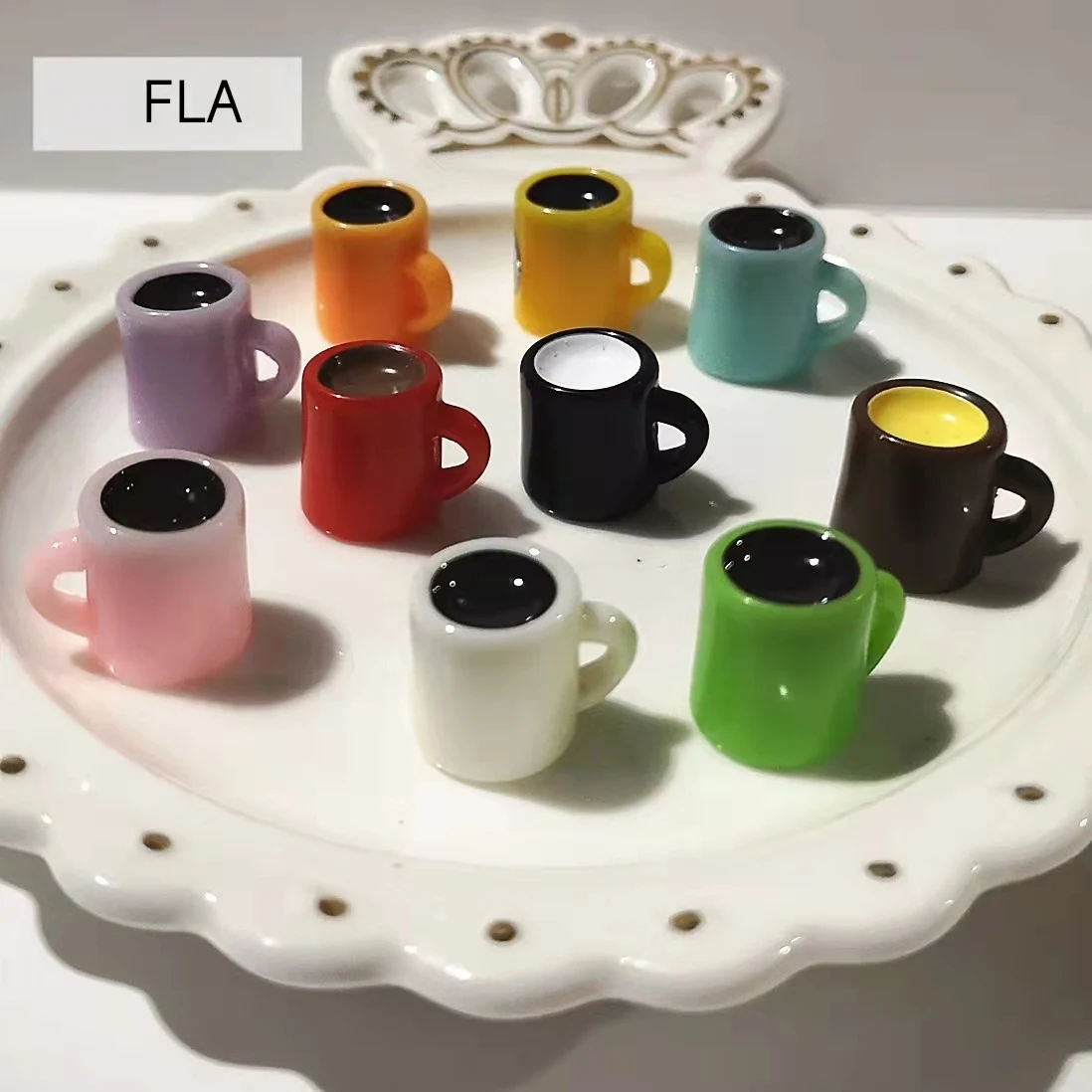 10 stücke kawaii Mini Kaffeetasse Flasche Tiara niedlichen Kinderspiel zeug nach Hause Miniatur Essen spielen Küche Spielzeug Garten dekoration Zubehör – Detail 1