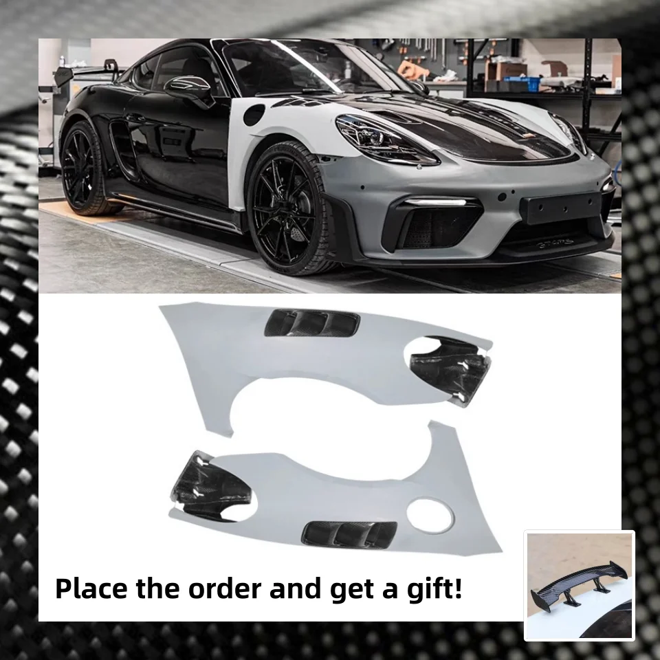 

Dry Carbon Fiber Fender for Porsche Cayman 718 Upgrade GT4RS New Style Mudguard Auto Accessories
