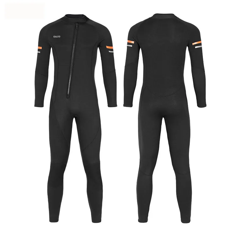 

1.5mm Neoprene Wetsuit Men's Front Diagonal Zipper Full Body Diving Suit Surfing Snorkeling Spearfishing Winter Thermal Swimsuit