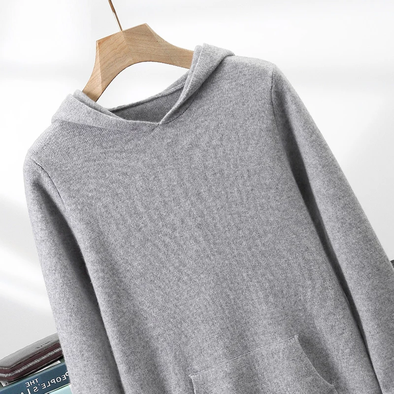 ZOCEPT Thickened Hooded Sweater For Men Winter 100% Quality Cashmere Pullover Sweater Soft Warm Knitted Hooded Jumper Tops