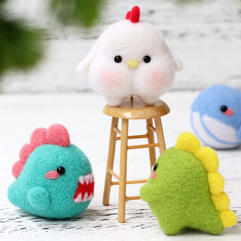 

4 set Needle Felting Kit Wool Felting Diy Craft Kit For Parent-Child Activity Simple Felt Making Ornament Tool Set Handmade