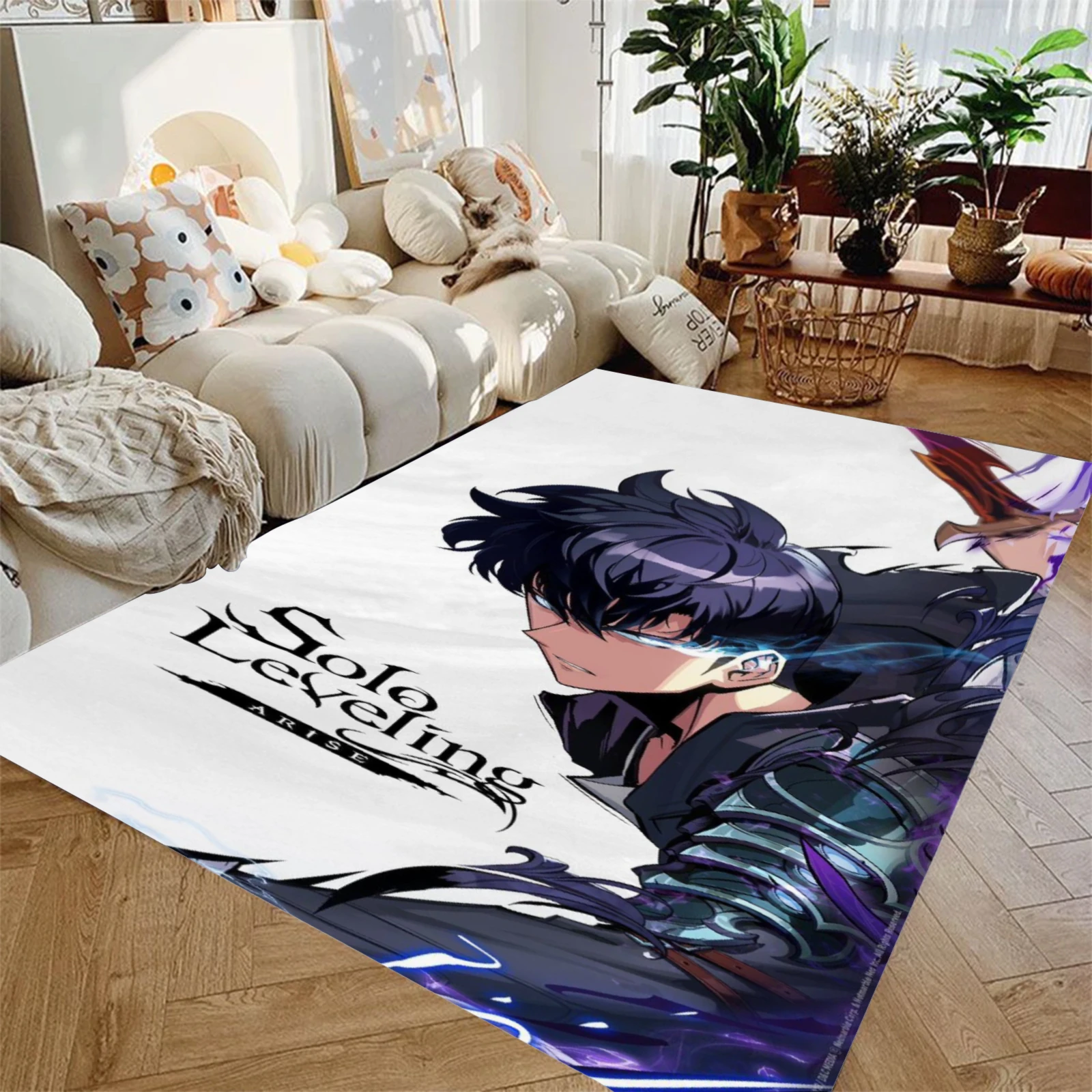 S-Solo L-Leveling Rug Anime 3D Printed Rug Soft Flannel Washable And Anti-Slip Home Decor Bedroom Room Decoration Birthday Gifts