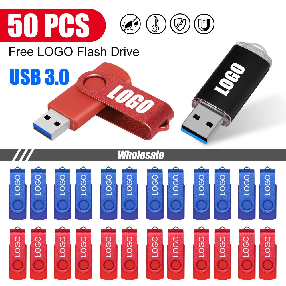 

50PCS/lot Free Custom LOGO NEW Flash Drive 3.0 Pen drive 8GB16GB 32GB 64GB Pendrive Multifunctional Memory stick USB Stick Gift