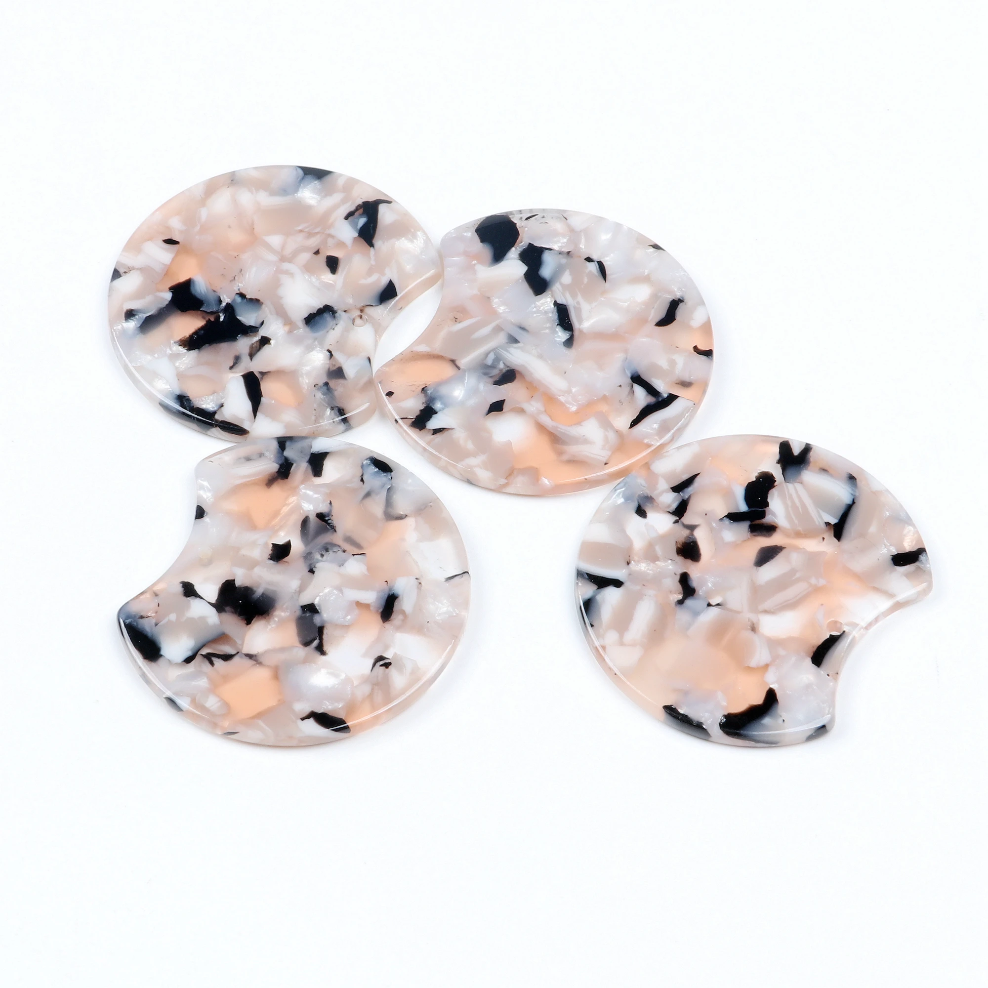 Tortoise Shell Earring Charm,Acetate Acrylic Beads,Special Round Shaped Pendants,Boho,Circle Cutout Earrings Parts,36mm-ACE182