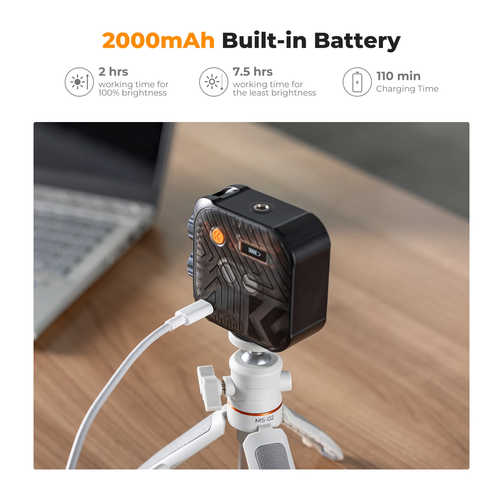 LED Video Light Magnetic LED Fill Light Video Conference Lighting CRI96+ 2500K-9900K Dimmable 15 Lighting Effects for Vlog