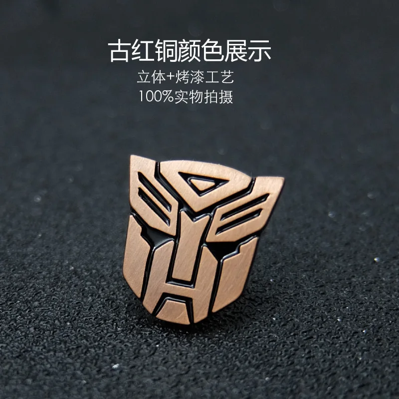 Transformers Enamel Pins Men Brooch Collar Badge Vroom Badge Medal Wearing Pure Copper Paint Brooch Jewelry Gift for Kid Friends