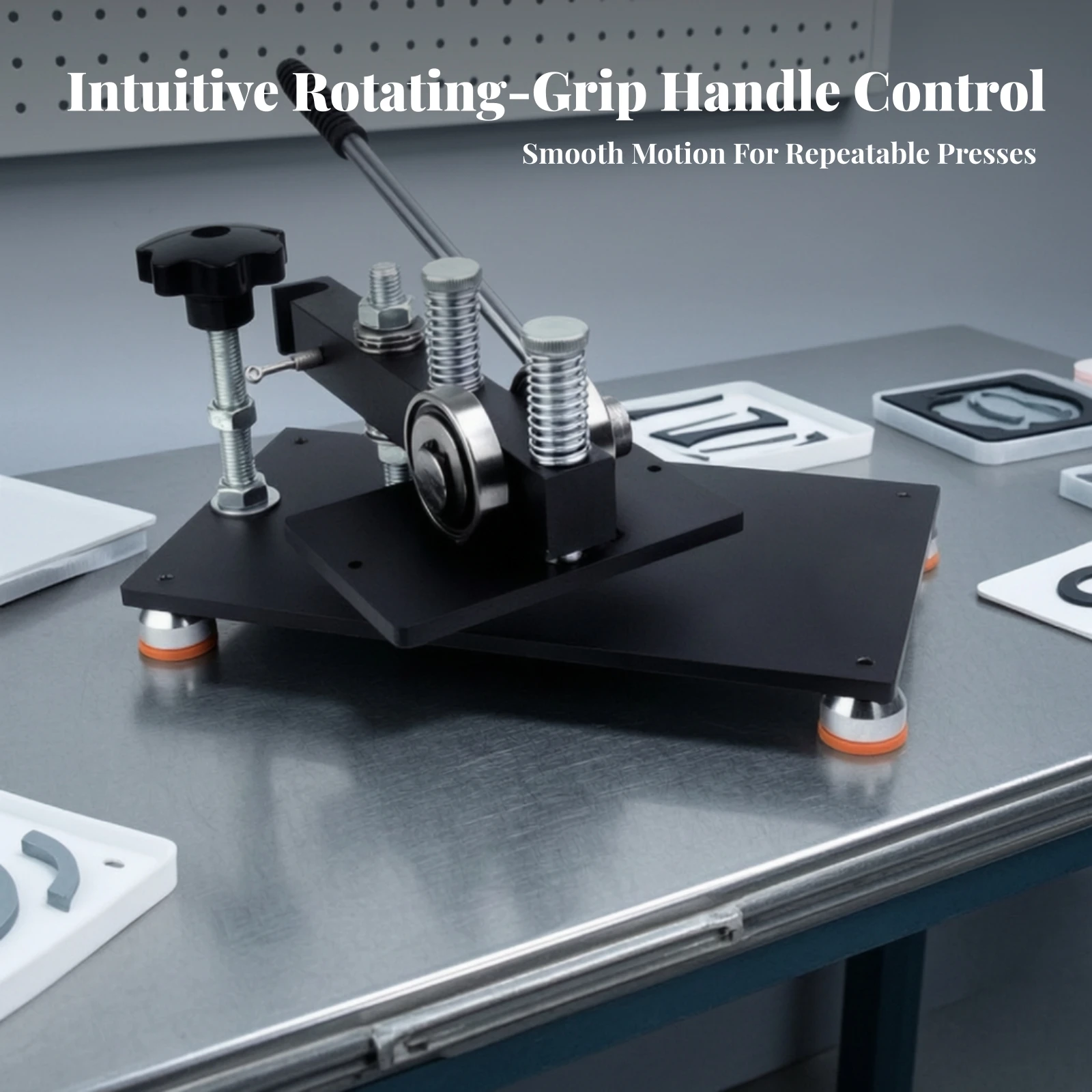 Leather Cutting Press with Hand Lever Sturdy Manual Flatbed Die-Cutting Press Leathercraft Die Cut Machine Stable Versatile