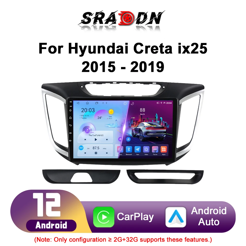 

For Hyundai Creta IX25 2015-2019 Car Radio Android Automotive Multimedia Player Navigation GPS Carplay Touch Screen Auto Stereo