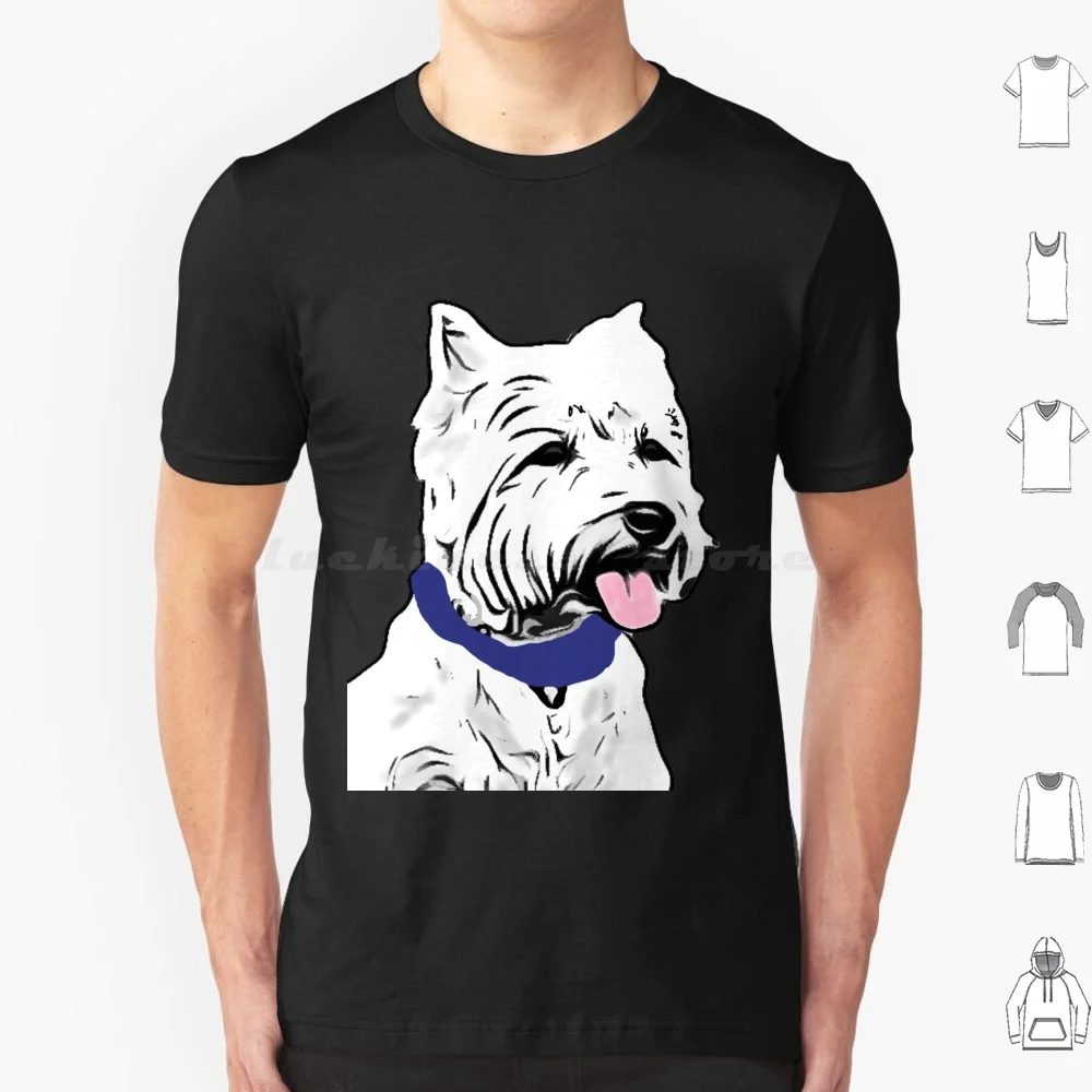 

West Highland White Terrier Sitting Silhouette For Dog Lovers T Shirt Big Size 100% Cotton Westie West Highland White Terrier