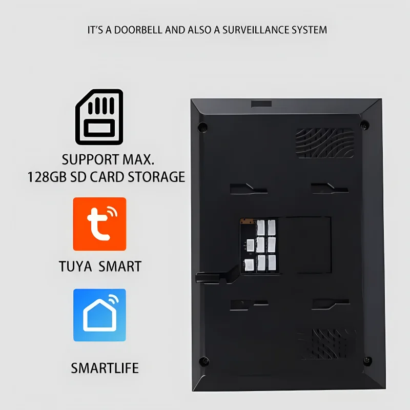 7 "Touchscreen Video Intercom Systeem Voor Thuis Smart Tuya App 1080P Deurbel Met Ir Led Outdoor Metalen Behuizing Waterdicht