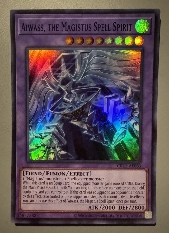 

Yugioh KONAMI Duel Monsters CR11-AE083 Aiwass, the Magistus Spell Spirit Super Rare Asian English Collection Mint Card